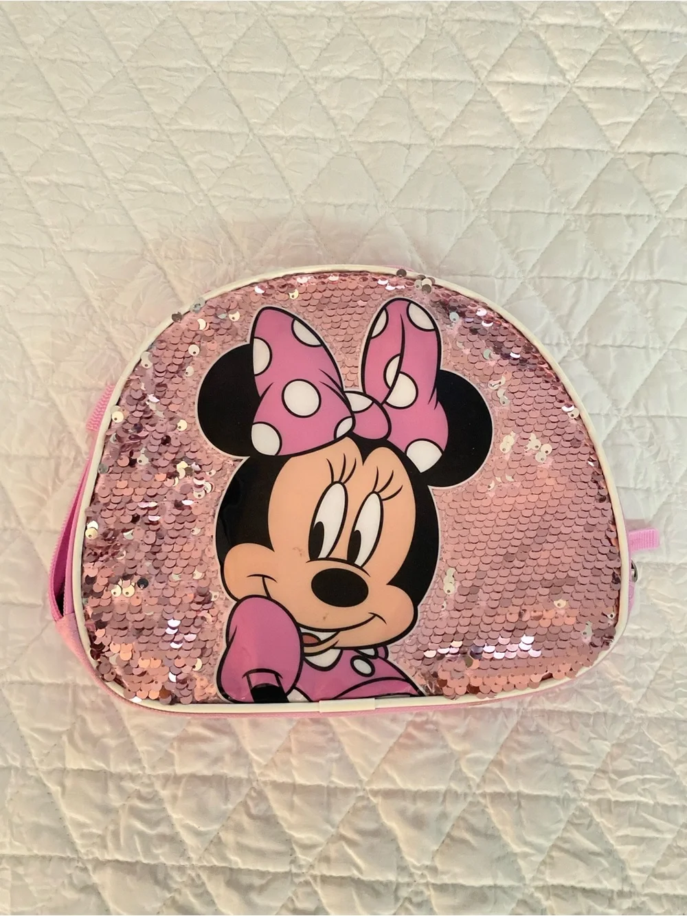 Pink Minnie Mouse Sequin Kids lunch Bag